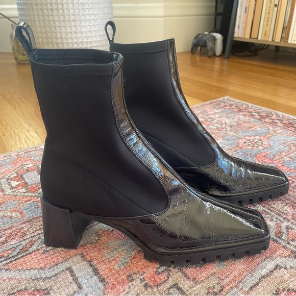 ASOS DESIGN remix premium leather sock boots in black - Picture 6 of 6